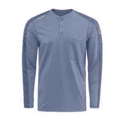 Bulwark STL2 Men's Flex Knit Henley -ANCHORTEX SHOP Bulwark STL2LB 2