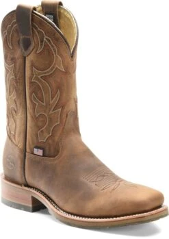 Double-H DH4637 Anton 11" Wide Square Toe I.C.E.-Sole Roper Work Boot - Brown