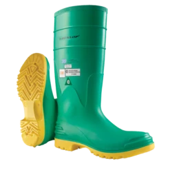 Dunlop 8701200 HazMax Men's 16" Chemical Protective PVC Knee Boots - Green