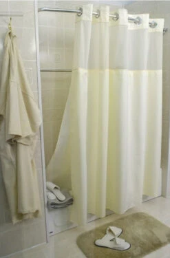 Kartri HANG2IT Duo Poly Shower Curtain With Light Window And Snap Liner -ANCHORTEX SHOP Kartri Hang2it Duo Poly Shower Curtain beige 1