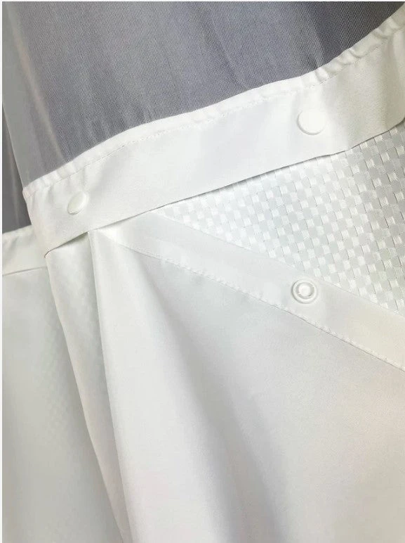 Kartri HANG2IT Empire Waffle Shower Curtain - White Or Beige 2 Kartri HANG2IT Empire Waffle Shower Curtain - White Or Beige - Image 2