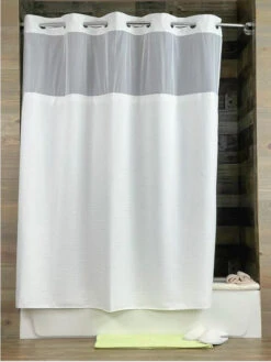 Kartri HANG2IT Empire Waffle Shower Curtain - White Or Beige