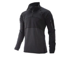 Massif MCMS00032 Flame Resistant Advanced Quarter Zip Combat Shirt -ANCHORTEX SHOP Massif MCMS00032 Advanced Quarter Zip Combat Shirt FR Black Front