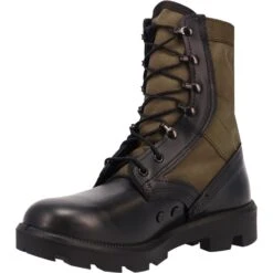 McRae 7289 Gen 2 Hot Weather Leather/Cotton Duck Tropical Boot With Panama Outsole - Black/Olive Drab