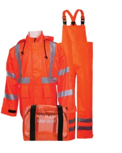 NSA Flame Resistant Hi-Vis Rainwear Kit, Type R Class 3 - NSA Style KITRLC3 KITRQC3 (HRC 2 - 9.8 Cal)