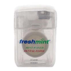 FreshMint DF12 Mint Waxed Dental Floss In Clear Box (Case)