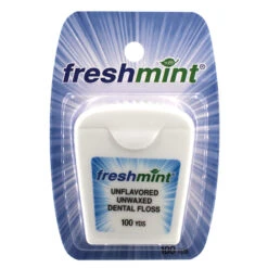 FreshMint DFUW100 Unwaxed Dental Floss In White Box (Case)