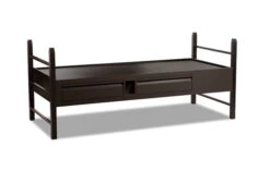 Norix Titan Series Steel Dorm Room Bunkable Panel-Base Bed -ANCHORTEX SHOP Norix TNT1012 Titan Bunkable Bed ebony with ebony drawers