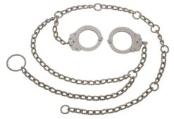 Peerless Model 7002C Waist Chain - Handcuffs At Side - Nickel Finish