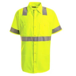 Red Kap SS24 High Visibility Short Sleeve Work Shirt With Reflective Stripe - Type R, Class 2
