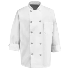 Red Kap 0415 Ten Pearl Button Chef Coat
