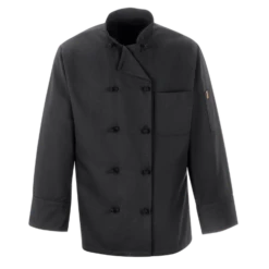 Red Kap 0427 Ten Knot Button Black Chef Coat
