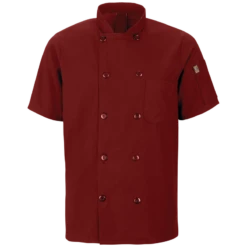 Red Kap 046X Men's Short Sleeve Chef Coat With OilBlok + Mimix -ANCHORTEX SHOP Red Kap 046XFR Mens Short Sleeve Chef Coat w OilBlok Mimix