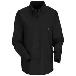 Red Kap SP13 Women's Solid Color Long Sleeve Work Shirt -ANCHORTEX SHOP Red Kap SP13 Womens Work Shirt black