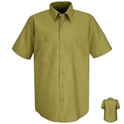 Red Kap SC40 Men's Short Sleeve Wrinkle Resistant 100% Cotton Shirt