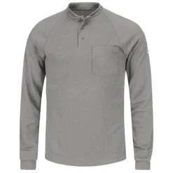 Bulwark SML2 Flame Resistant Long Sleeve Henley Shirt - Cooltouch 2 (HRC 2 - 8.2 Cal)