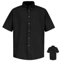 Red Kap SP80 Men's Short Sleeve Button-Down Poplin Shirt -ANCHORTEX SHOP SP80 600