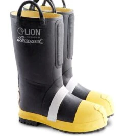 LION By Thorogood 507-6000 Women's HellFire Kevlar Insulated 14" Pull-On Rubber Structural Boot - Black