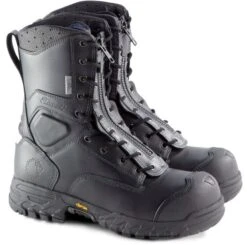 LION By Thorogood 504-6379 Women's Station 1 Lace-up/Zip EMS/Wildland Firefighter Boots - Black