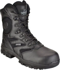 Thorogood 804-6191 Men's 8" Deuce Waterproof Composite Safety Toe Side-Zip Duty Boots - Black