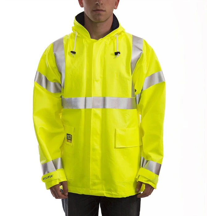 Tingley Eclipse Quad-Hazard Rain Jacket (Hi Vis Type R Class 3, Liquidproof, Arc Flash And Flash Fire Resistant) (HRC 2 - 8.7 Cal) 1 Tingley Eclipse Quad-Hazard Rain Jacket (Hi Vis Type R Class 3, Liquidproof, Arc Flash And Flash Fire Resistant) (HRC 2 - 8.7 Cal)