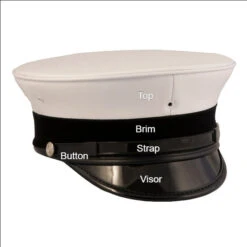 W. Alboum Fireman's Comfort Fit Fire Bell Crown Cap - White -ANCHORTEX SHOP W Alboum Comfort Fit Fire Bell Crown Fireman s Cap White with Black Brim with Labels