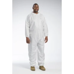 PosiWear BA 3602 Disposable White Coveralls With Elastic Wrists And Ankles (Case)