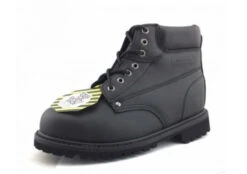Men's 6" Leather Steel Toe Inmate Work Boots - Black
