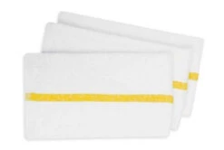 White 100% Cotton Towel With Center Stripe -ANCHORTEX SHOP anc center stripe towels yellow