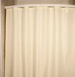 Kartri NYCH7272 Nylon Shower Curtain With Sewn Eyelets, White Or Beige, 72"x72"